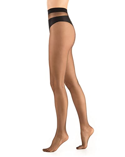 OVISSA Strumpfhose Damen Gemustert 20 Denier Italienische Strumpfhosen Reißfest Weich Dehnbar Atmungsaktiv Elastisch Solid Stich Schwarz von OVISSA