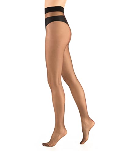 OVISSA Strumpfhose Damen Gemustert 20 Denier Italienische Strumpfhosen Reißfest Weich Dehnbar Atmungsaktiv Elastisch Solid Stich Schwarz von OVISSA