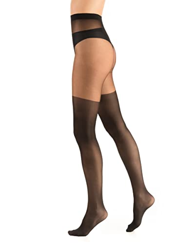 OVISSA Strumpfhose Damen Gemustert 20 Denier Italienische Strumpfhosen Reißfest Weich Dehnbar Atmungsaktiv Elastisch Solid Strümpfe Schwarz von OVISSA