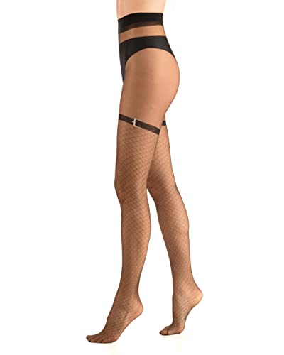 OVISSA Strumpfhose Damen Gemustert 20 Denier Italienische Strumpfhosen Reißfest Weich Dehnbar Atmungsaktiv Elastisch Solid Strümpfe Schwarz von OVISSA