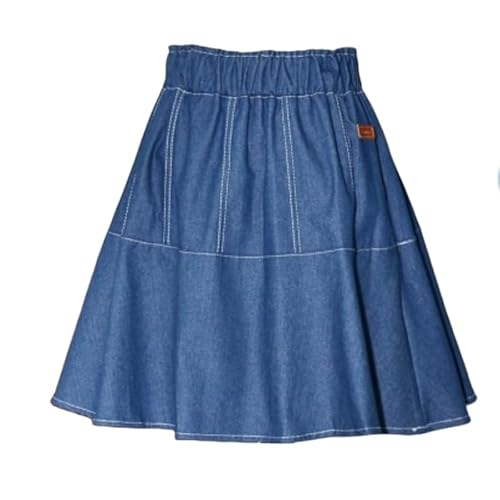 OVJENTSK Damen Sommer Casual Mini Skater Jeansrock mit Shorts Elastischer Bund Jeans Tennisrock Hohe Taille Basic Plissee Golf Skorts für Arbeit Schule Blau Einheitsgröße von OVJENTSK
