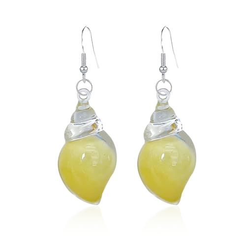 Dreamy Glow Seashell Earrings, Colorful Thin Flash Luminous Conch Earrings, Bohemian Hawaii Seashell Earring for Women Beach Travel Party Gift Birthday Anniversary Jewelry Gift (Yellow) von OVNMFH