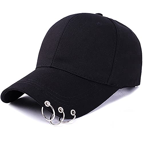 Kpop Hat Ring Baseball Cap - Suga-Snapback Baseball Cap mit Eisenringen, Schwarz 3, Einheitsgröße von OVOY