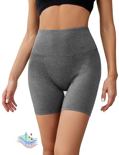 OVRUNS Periodenhose für Damen, starker Blutfluss, Menstruations-Höschen, auslaufsicher, Boyshorts, Periodenunterwäsche, Shorts, anthrazit, M von OVRUNS