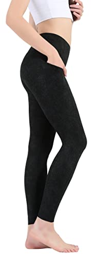 OVRUNS Damen Sporthose mit Taschen, Blickdicht Sport Leggins High Waist Lang Fitnesshose Yogahose - Schwarzer Camo Square - S OVRUNS Damen Sporthose mit Taschen, Blickdicht Sport Leggins High Waist Lang Fitnesshose Yogahose - Schwarzer Camo Square - S von OVRUNS
