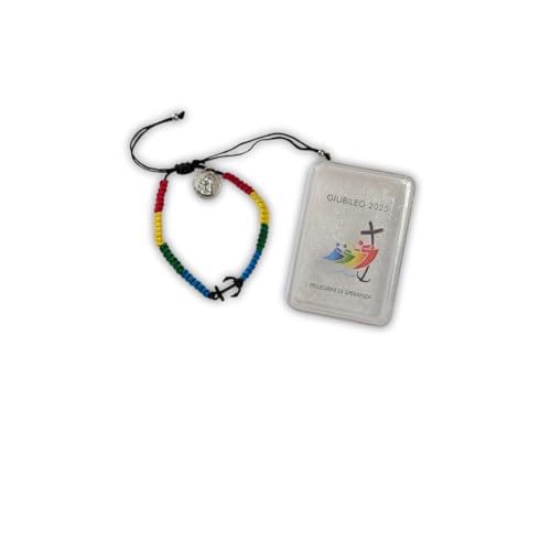 OVUNQUE PROTEGGIMI Armband zum Jubiläum 2025, Armband zur Erinnerung des Jubiläums 2025, religiöses Souvenir Jahr 2025, Jubiläum der Hoffnung, Regolabile, Baumwolle kordelzug Baumwolle, Kein Edelstein von OVUNQUE PROTEGGIMI