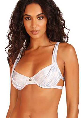 OW COLLECTION Women's Aqua Oberteil Bikini Top, Blau, Extra Small von OW COLLECTION