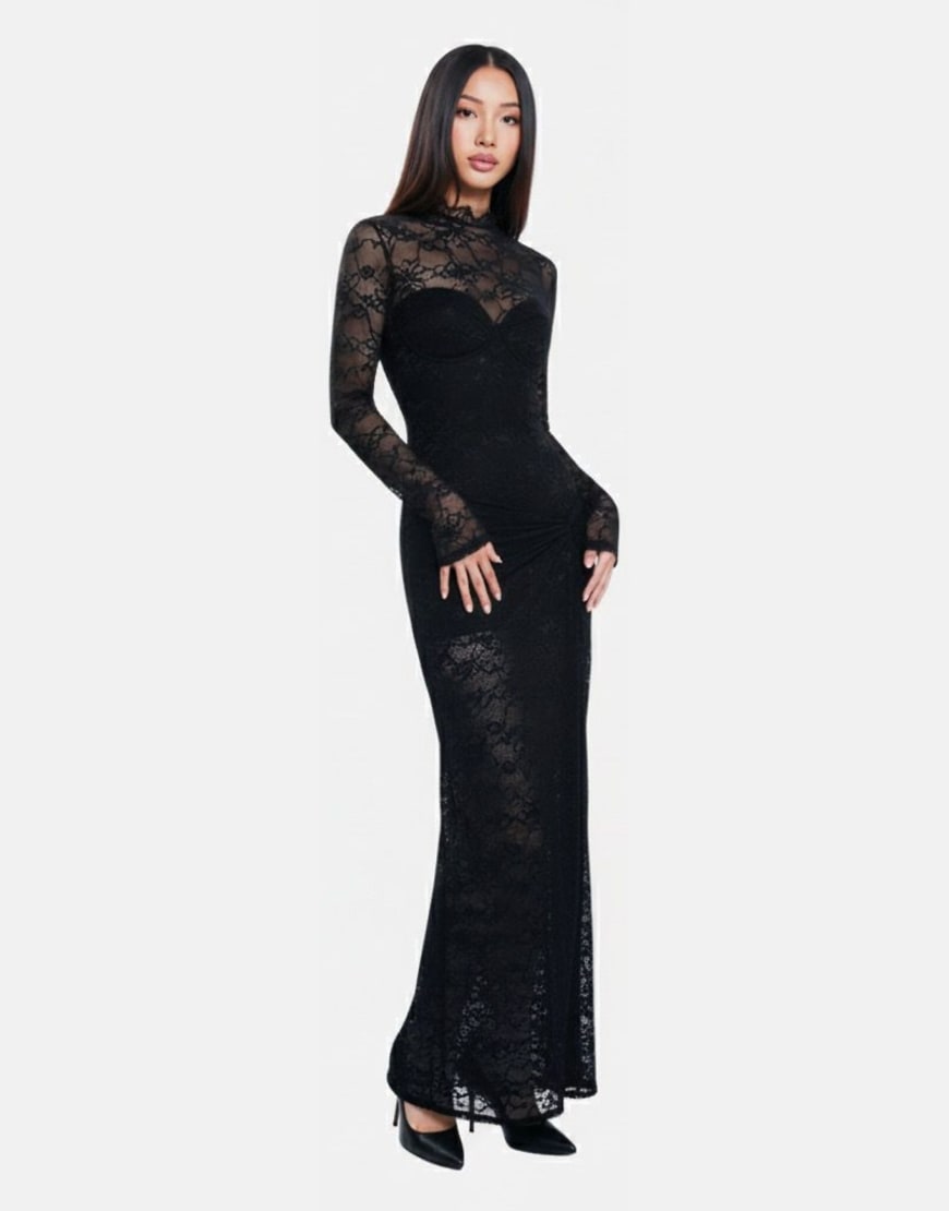 OW Collection - Adelle - Maxikleid in Schwarz von OW Collection