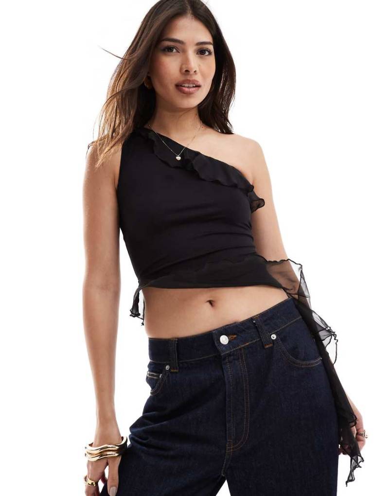 OW Collection - Harper - Asymmetrisches Oberteil in Schwarz von OW Collection
