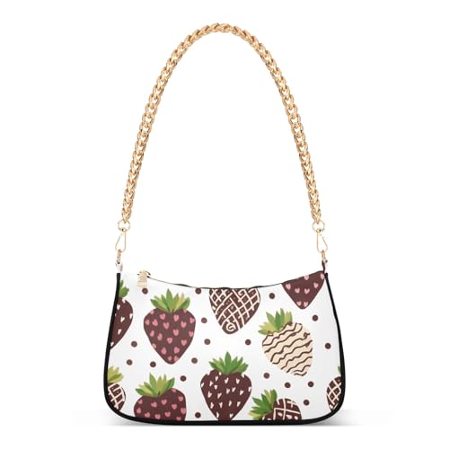 OWFKAY Clutch, Umhängetasche, Handtasche für Damen, Hobo-Tasche, Geldbörse, Schokolade, Erdbeere mit Reißverschluss OWFKAY Clutch, Umhängetasche, Handtasche für Damen, Hobo-Tasche, Geldbörse, Schokolade, Erdbeere mit Reißverschluss von OWFKAY