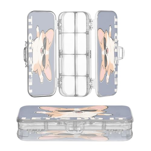 OWFKAY Corgi kleines Federmäppchen aus Kunststoff, transparent, Organizer für Buntstifte, Aufbewahrungsbox, doppellagiger Stifthalter für die Schule OWFKAY Corgi kleines Federmäppchen aus Kunststoff, transparent, Organizer für Buntstifte, Aufbewahrungsbox, doppellagiger Stifthalter für die Schule von OWFKAY