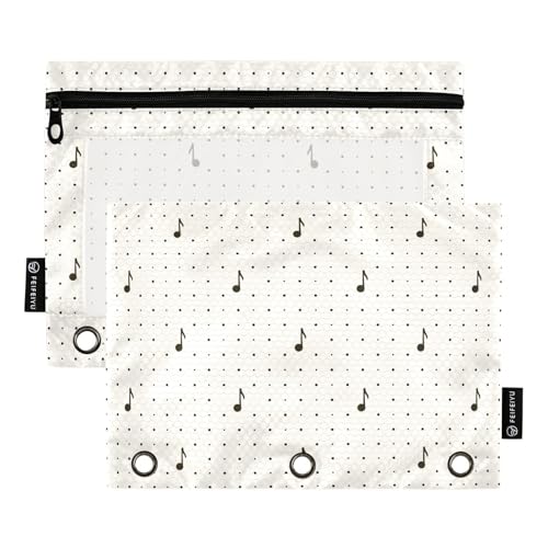 OWFKAY Federmäppchen für 3-Ring-Ordner, Großpackung mit 3 Löchern, Reißverschluss, mit transparentem Fenster, gepunktet, Musiknoten, 2 Stück, Polka Dot Notennoten, one sizex2, Kulturbeutel OWFKAY Federmäppchen für 3-Ring-Ordner, Großpackung mit 3 Löchern, Reißverschluss, mit transparentem Fenster, gepunktet, Musiknoten, 2 Stück, Polka Dot Notennoten, one sizex2, Kulturbeutel von OWFKAY