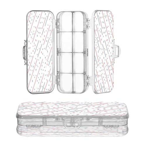 OWFKAY Federmäppchen mit Linienpunkten, Kunststoff, transparent, Stiftebox, Organizer, Buntstifte, Aufbewahrungsbox, doppellagiger Stifthalter für die Schule von OWFKAY