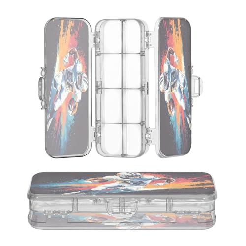OWFKAY Federmäppchen mit Zubehör, American Football, Kunststoff, transparent, Stiftebox, Organizer, Buntstifte, Aufbewahrungsbox, doppellagiger Stifthalter für die Schule OWFKAY Federmäppchen mit Zubehör, American Football, Kunststoff, transparent, Stiftebox, Organizer, Buntstifte, Aufbewahrungsbox, doppellagiger Stifthalter für die Schule von OWFKAY