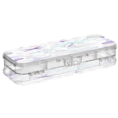 OWFKAY Federmäppchen mit Zubehör, Muscheln, Kunststoff, transparent, Stiftebox, Organizer, Buntstifte, Aufbewahrungsbox, doppellagiger Stifthalter für die Schule von OWFKAY