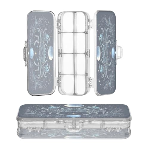 OWFKAY Federmäppchen mit Zubehör, blaue Krabbe, Kunststoff, transparent, Stiftebox, Organizer, Buntstifte, Aufbewahrungsbox, doppellagiger Stifthalter für die Schule von OWFKAY