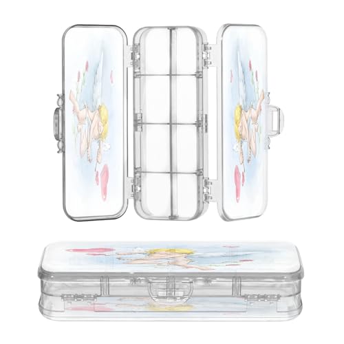 OWFKAY Federmäppchen mit Zubehör, klein, Kunststoff, transparent, Stiftebox, Organizer, Buntstifte, Aufbewahrungsbox, doppellagiger Stifthalter für die Schule OWFKAY Federmäppchen mit Zubehör, klein, Kunststoff, transparent, Stiftebox, Organizer, Buntstifte, Aufbewahrungsbox, doppellagiger Stifthalter für die Schule von OWFKAY