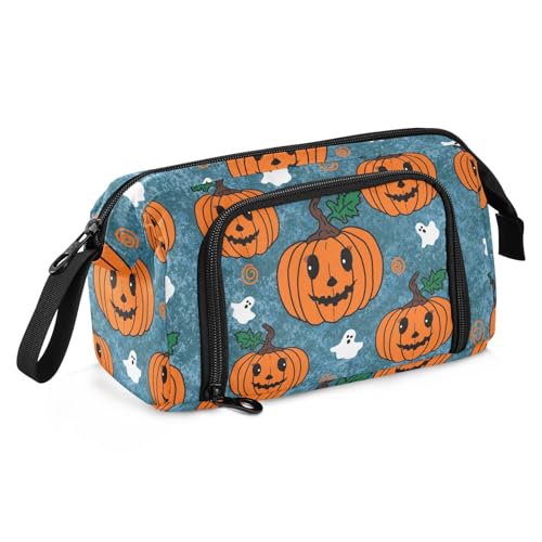 OWFKAY Federmäppchen mit großem Fassungsvermögen, für Schule, Uni, Büro, Organizer für Teenager, Mädchen, Erwachsene, Studenten, Halloween, Blau, Halloween-Blau, Einheitsgröße, Kosmetikkoffer OWFKAY Federmäppchen mit großem Fassungsvermögen, für Schule, Uni, Büro, Organizer für Teenager, Mädchen, Erwachsene, Studenten, Halloween, Blau, Halloween-Blau, Einheitsgröße, Kosmetikkoffer von OWFKAY