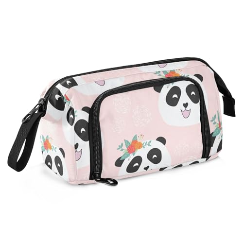 OWFKAY Federmäppchen mit großem Fassungsvermögen, für Schule, Uni, Büro, Organizer für Teenager, Mädchen, Erwachsene, Studenten, Pandabär mit Blumen, Pandabär mit Blumen, Einheitsgröße, Kosmetikkoffer OWFKAY Federmäppchen mit großem Fassungsvermögen, für Schule, Uni, Büro, Organizer für Teenager, Mädchen, Erwachsene, Studenten, Pandabär mit Blumen, Pandabär mit Blumen, Einheitsgröße, Kosmetikkoffer von OWFKAY