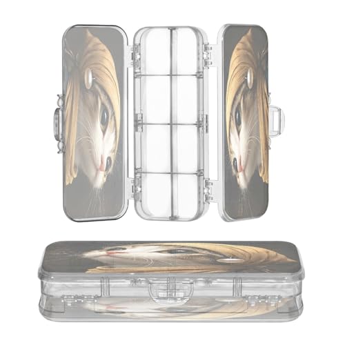 OWFKAY Federmäppchen mit niedlichem Katzenmotiv, Kunststoff, transparent, Stiftebox, Organizer, Buntstifte, Aufbewahrungsbox, doppellagiger Stifthalter für die Schule OWFKAY Federmäppchen mit niedlichem Katzenmotiv, Kunststoff, transparent, Stiftebox, Organizer, Buntstifte, Aufbewahrungsbox, doppellagiger Stifthalter für die Schule von OWFKAY