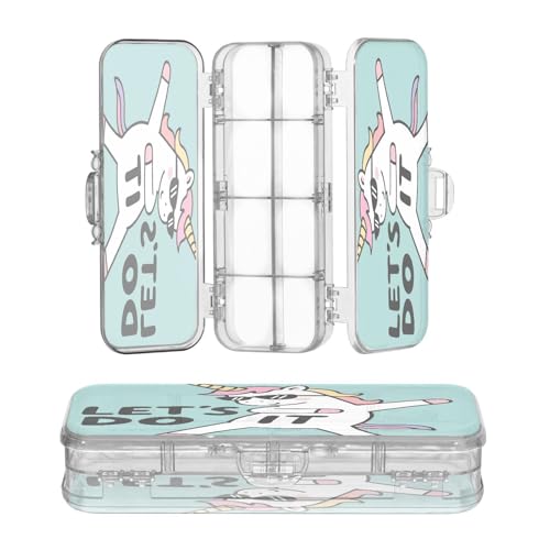 OWFKAY Kleines Federmäppchen mit Zubehör, Einhorn-Sonnenbrille, Kunststoff, transparent, Stiftebox, Organizer, Buntstifte, Aufbewahrungsbox, doppellagiger Stifthalter für die Schule von OWFKAY