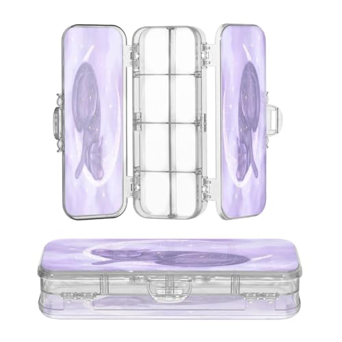 OWFKAY Kleines Federmäppchen mit Zubehör, Katze, Mond, Kunststoff, transparent, Stiftebox, Organizer, Buntstifte, Aufbewahrungsbox, doppellagiger Stifthalter für die Schule OWFKAY Kleines Federmäppchen mit Zubehör, Katze, Mond, Kunststoff, transparent, Stiftebox, Organizer, Buntstifte, Aufbewahrungsbox, doppellagiger Stifthalter für die Schule von OWFKAY