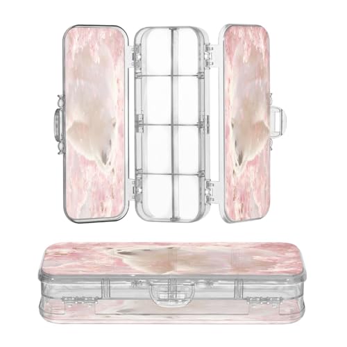 OWFKAY Kleines Federmäppchen mit Zubehör, weißer Bär, Pfirsichblüte, Kunststoff, transparent, Stiftebox, Organizer, Buntstifte, Aufbewahrungsbox, doppellagiger Stifthalter für die Schule OWFKAY Kleines Federmäppchen mit Zubehör, weißer Bär, Pfirsichblüte, Kunststoff, transparent, Stiftebox, Organizer, Buntstifte, Aufbewahrungsbox, doppellagiger Stifthalter für die Schule von OWFKAY