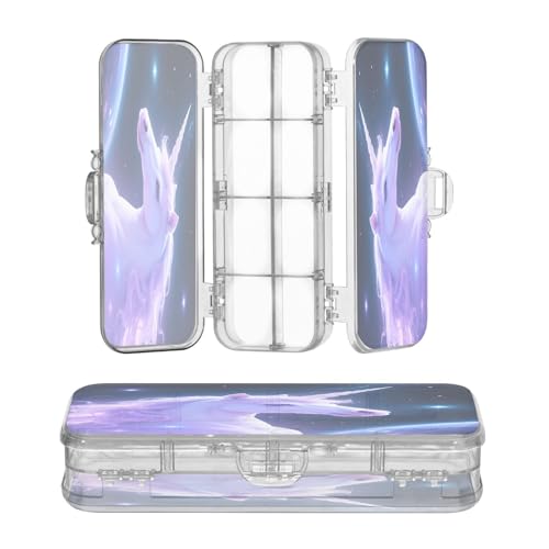 OWFKAY Kleines Federmäppchen mit Zubehör, weißes Einhorn, Kunststoff, transparent, Stiftebox, Organizer, Buntstifte, Aufbewahrungsbox, doppellagiger Stifthalter für die Schule OWFKAY Kleines Federmäppchen mit Zubehör, weißes Einhorn, Kunststoff, transparent, Stiftebox, Organizer, Buntstifte, Aufbewahrungsbox, doppellagiger Stifthalter für die Schule von OWFKAY