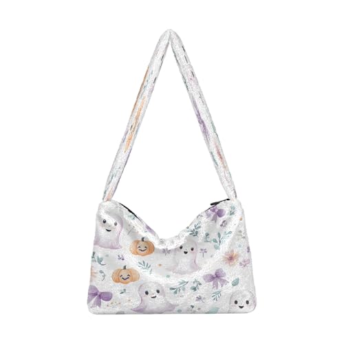 OWFKAY Plüsch-Unterarmtasche für Damen, flauschige Geldbörse, Schultertasche für den Winter, Aquarell-Geistermuster OWFKAY Plüsch-Unterarmtasche für Damen, flauschige Geldbörse, Schultertasche für den Winter, Aquarell-Geistermuster von OWFKAY