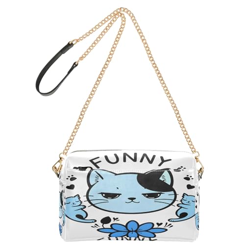OWFKAY Umhängetasche für Damen, PU-Leder, Umhängetasche, Kuriertasche, Handtasche, verstellbarer breiter Riemen, Katzenkreis OWFKAY Umhängetasche für Damen, PU-Leder, Umhängetasche, Kuriertasche, Handtasche, verstellbarer breiter Riemen, Katzenkreis von OWFKAY