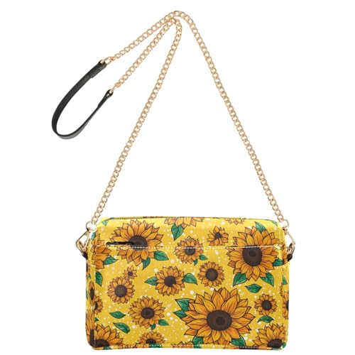 OWFKAY Umhängetaschen für Damen, PU-Leder, Umhängetasche, Kuriertasche, Handtasche, verstellbarer breiter Riemen, Sonnenblumenmuster OWFKAY Umhängetaschen für Damen, PU-Leder, Umhängetasche, Kuriertasche, Handtasche, verstellbarer breiter Riemen, Sonnenblumenmuster von OWFKAY