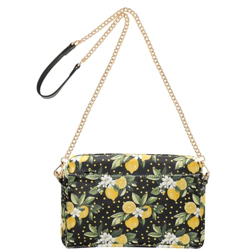OWFKAY Umhängetaschen für Damen, PU-Leder, Umhängetasche, Kuriertasche, Handtasche, verstellbarer breiter Riemen, gelbe Punkte, Zitronenmuster OWFKAY Umhängetaschen für Damen, PU-Leder, Umhängetasche, Kuriertasche, Handtasche, verstellbarer breiter Riemen, gelbe Punkte, Zitronenmuster von OWFKAY