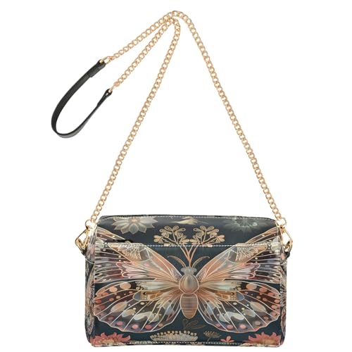 OWFKAY Umhängetaschen für Damen, PU-Leder, Umhängetasche, Kuriertasche, Handtaschen, verstellbarer breiter Riemen, Schmetterling, Blume OWFKAY Umhängetaschen für Damen, PU-Leder, Umhängetasche, Kuriertasche, Handtaschen, verstellbarer breiter Riemen, Schmetterling, Blume von OWFKAY