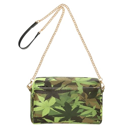 OWFKAY Umhängetaschen für Damen, PU-Leder, Umhängetaschen, Kurierhandtaschen, verstellbarer breiter Riemen, Blätter in Camouflage-Muster OWFKAY Umhängetaschen für Damen, PU-Leder, Umhängetaschen, Kurierhandtaschen, verstellbarer breiter Riemen, Blätter in Camouflage-Muster von OWFKAY