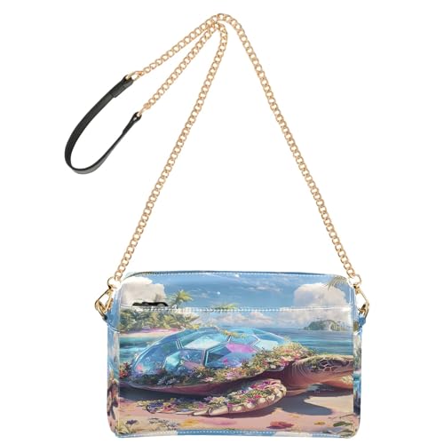 OWFKAY Umhängetaschen für Damen, PU-Leder, Umhängetaschen, Kurierhandtaschen, verstellbarer breiter Riemen, Meeresschildkröten-Abdeckung mit Blume OWFKAY Umhängetaschen für Damen, PU-Leder, Umhängetaschen, Kurierhandtaschen, verstellbarer breiter Riemen, Meeresschildkröten-Abdeckung mit Blume von OWFKAY