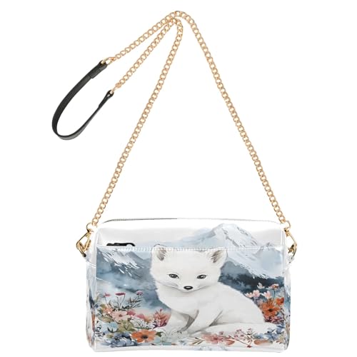 OWFKAY Umhängetaschen für Damen, PU-Leder, Umhängetaschen, Kurierhandtaschen, verstellbarer breiter Riemen, Schneeberg, weißer Wolf OWFKAY Umhängetaschen für Damen, PU-Leder, Umhängetaschen, Kurierhandtaschen, verstellbarer breiter Riemen, Schneeberg, weißer Wolf von OWFKAY