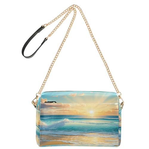 OWFKAY Umhängetaschen für Damen, PU-Leder, Umhängetaschen, Kurierhandtaschen, verstellbarer breiter Riemen, Sonnenaufgang, Strand OWFKAY Umhängetaschen für Damen, PU-Leder, Umhängetaschen, Kurierhandtaschen, verstellbarer breiter Riemen, Sonnenaufgang, Strand von OWFKAY