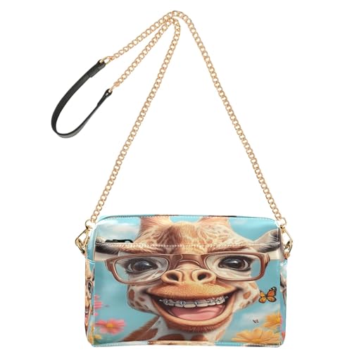 OWFKAY Umhängetaschen für Damen, PU-Leder, Umhängetaschen, Kurierhandtaschen, verstellbarer breiter Riemen, lächelnde Giraffe OWFKAY Umhängetaschen für Damen, PU-Leder, Umhängetaschen, Kurierhandtaschen, verstellbarer breiter Riemen, lächelnde Giraffe von OWFKAY