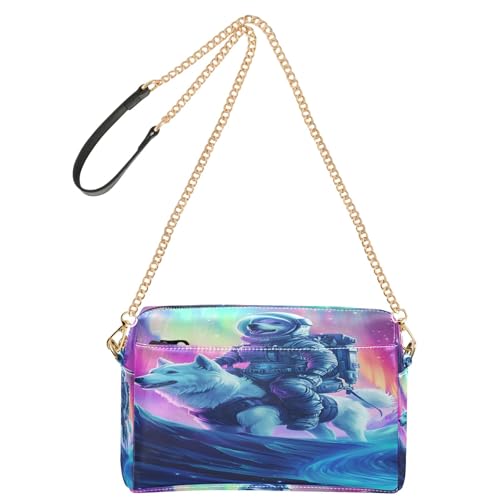OWFKAY Umhängetaschen für Damen, PU-Leder, Umhängetaschen, Kurierhandtaschen, verstellbarer breiter Riemen, weißer Husky, Hund, Astronaut OWFKAY Umhängetaschen für Damen, PU-Leder, Umhängetaschen, Kurierhandtaschen, verstellbarer breiter Riemen, weißer Husky, Hund, Astronaut von OWFKAY