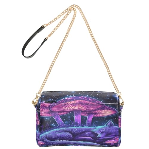 OWFKAY Umhängetaschen für Damen, PU-Leder, Umhängetaschen, Messenger-Handtaschen, verstellbarer breiter Riemen, Fuchs, schlafender Pilz, Stern OWFKAY Umhängetaschen für Damen, PU-Leder, Umhängetaschen, Messenger-Handtaschen, verstellbarer breiter Riemen, Fuchs, schlafender Pilz, Stern von OWFKAY