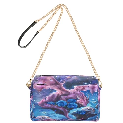 OWFKAY Umhängetaschen für Damen, PU-Leder, Umhängetaschen, Messenger-Handtaschen, verstellbarer breiter Riemen, niedliche rosa Drachenschädel, Rosen OWFKAY Umhängetaschen für Damen, PU-Leder, Umhängetaschen, Messenger-Handtaschen, verstellbarer breiter Riemen, niedliche rosa Drachenschädel, Rosen von OWFKAY