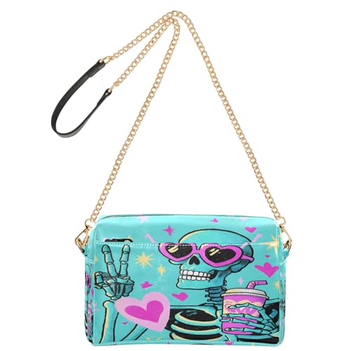OWFKAY Umhängetaschen für Damen, PU-Leder, Umhängetaschen, Messenger-Handtaschen, verstellbarer breiter Riemen, übergroße herzförmige Sonnenbrille mit rosa Totenkopf-Rahmen OWFKAY Umhängetaschen für Damen, PU-Leder, Umhängetaschen, Messenger-Handtaschen, verstellbarer breiter Riemen, übergroße herzförmige Sonnenbrille mit rosa Totenkopf-Rahmen von OWFKAY