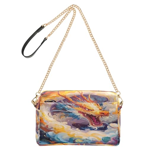OWFKAY Yun Cailong Umhängetaschen für Damen, PU-Leder, Umhängetaschen, Kurierhandtaschen, verstellbarer breiter Riemen OWFKAY Yun Cailong Umhängetaschen für Damen, PU-Leder, Umhängetaschen, Kurierhandtaschen, verstellbarer breiter Riemen von OWFKAY