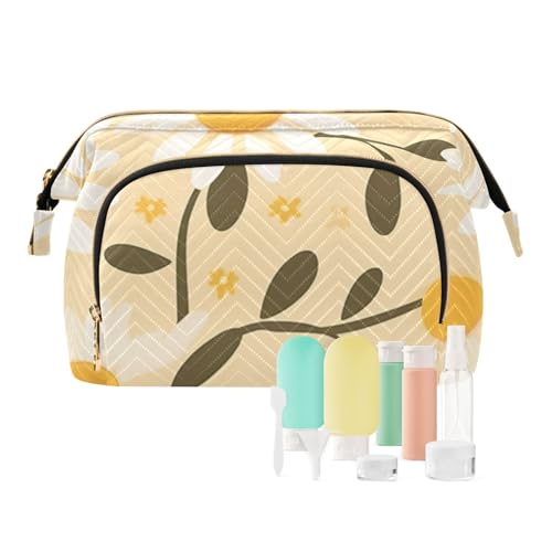 Reise-Make-up-Tasche, niedliches Cartoon-Gänseblümchen, große Kapazität, Kosmetiktasche für Damen, mehrfarbig, Einheitsgröße, Casual Reise-Make-up-Tasche, niedliches Cartoon-Gänseblümchen, große Kapazität, Kosmetiktasche für Damen, mehrfarbig, Einheitsgröße, Casual von OWFKAY