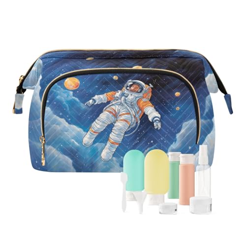 Reise-Make-up-Tasche für Männer im Weltraum mit Wolken, große Kapazität, Kosmetiktaschen für Damen, mehrfarbig, Einheitsgröße, Casual Reise-Make-up-Tasche für Männer im Weltraum mit Wolken, große Kapazität, Kosmetiktaschen für Damen, mehrfarbig, Einheitsgröße, Casual von OWFKAY