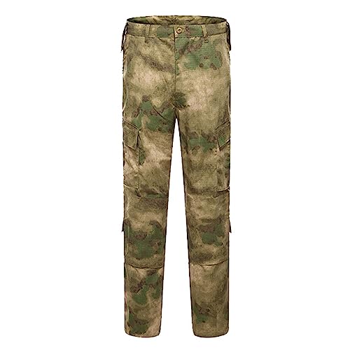 OWLKAY Sport Cargo Hosen Herren Frühling Sommer Herren Hose Sporthosen Herren Camouflage Modern Mit Taschen Komfortabel Freizeithose Outdoorhose Herren U-Green S von OWLKAY