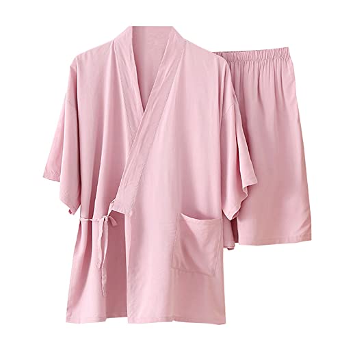 OWLONLINE Damen-Pyjama im japanischen Stil, Übergröße, Kurzarm und Shorts, Anzug, Größe XL Q6 von OWLONLINE