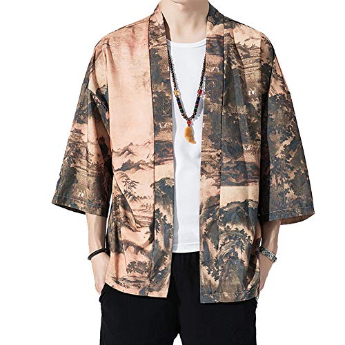 OWLONLINE Dünne chinesische Herren Hanfu Kimono Plus große Jacke # 04 Größe L. von OWLONLINE