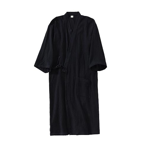 OWLONLINE Herren-Pyjama im japanischen Stil, Baumwolle, Übergröße, japanische Kimono-Robe, Größe XL - O4 von OWLONLINE