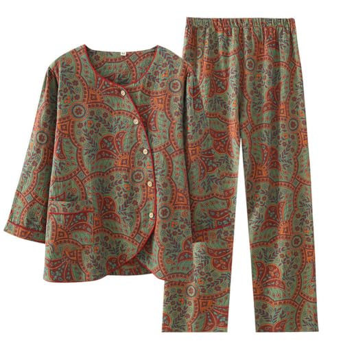 OWLONLINE Jacquard-Web-Pyjama-Set für Damen, Hanfu, japanischer Kimono-Pyjama, Anzug, Größe M – W22 von OWLONLINE